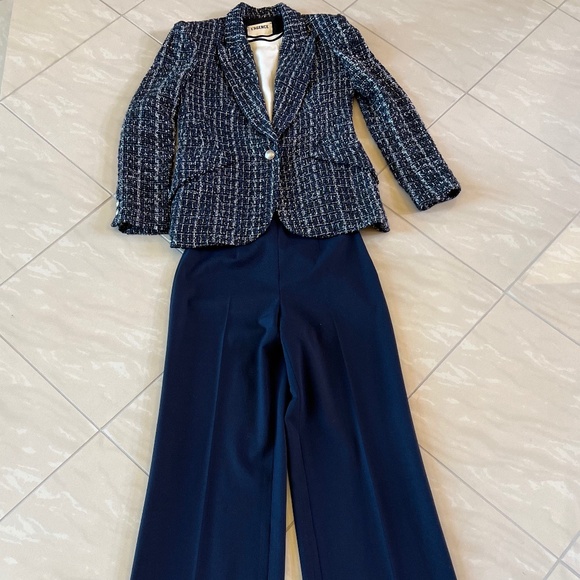 #2105 L'AGENCE hudson tweed jacket 4, Theory Tank S, Ralph Lauren Pants 4 - Picture 1 of 16